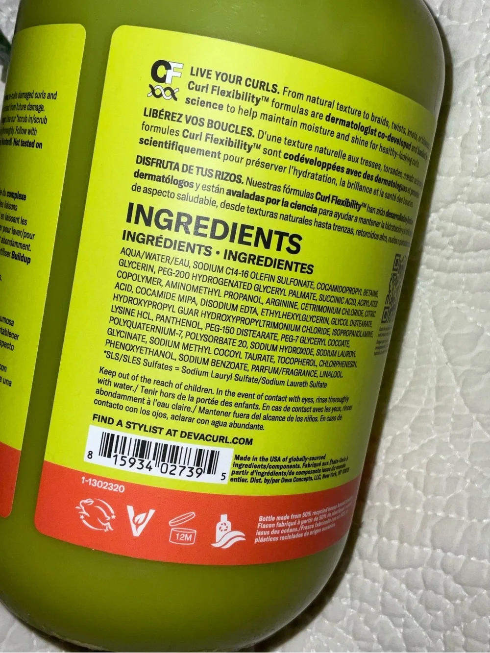 32oz DevaCurl Curbond Re-Coiling Mild Lather Cleanser